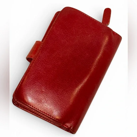 CHANEL Red Camellia Lambskin Leather L-Zip Wallet W/Chanel dust bag - Picture 2 of 7